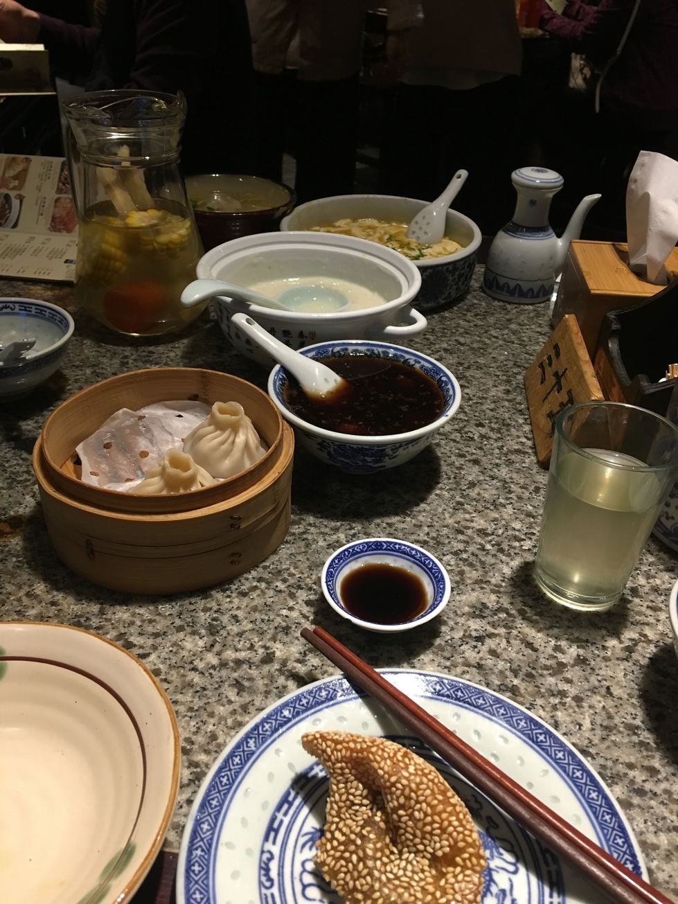 Small plates of lunch food